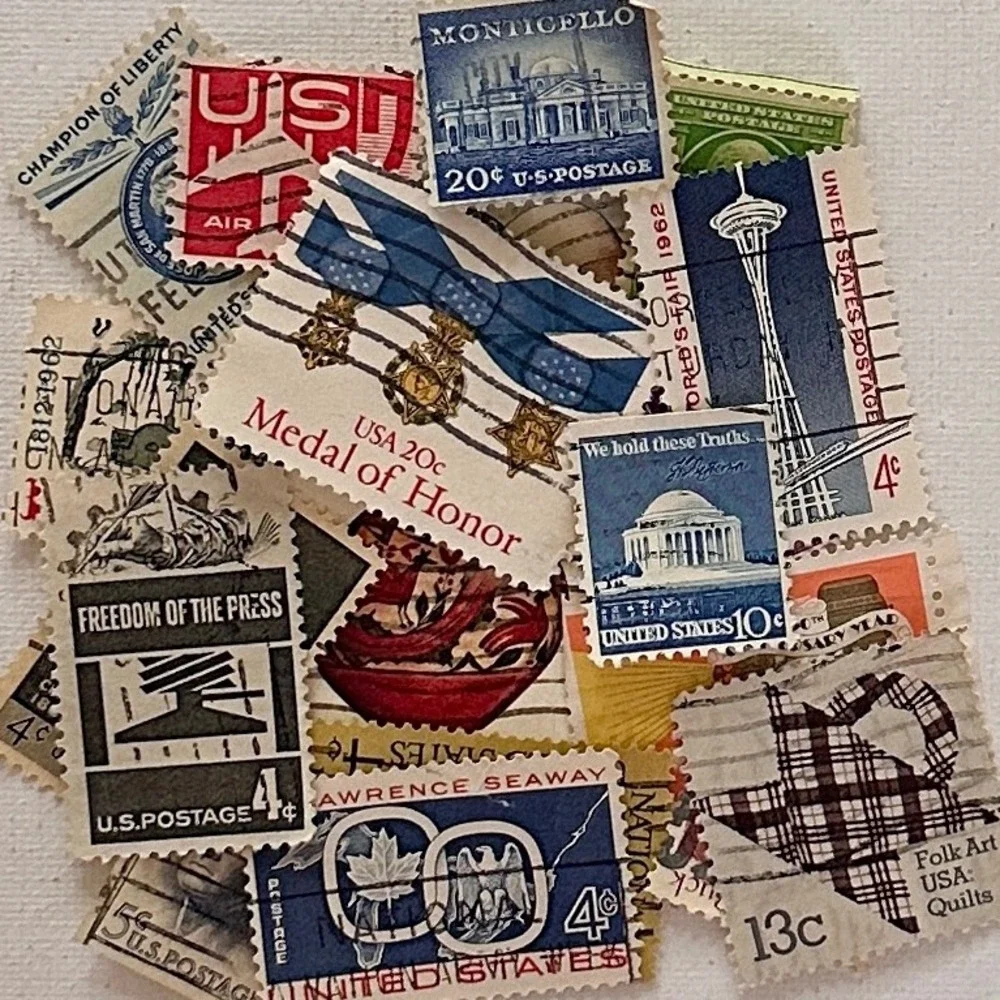 Pack of 50 Antique and Vintage US Postage Stamps
